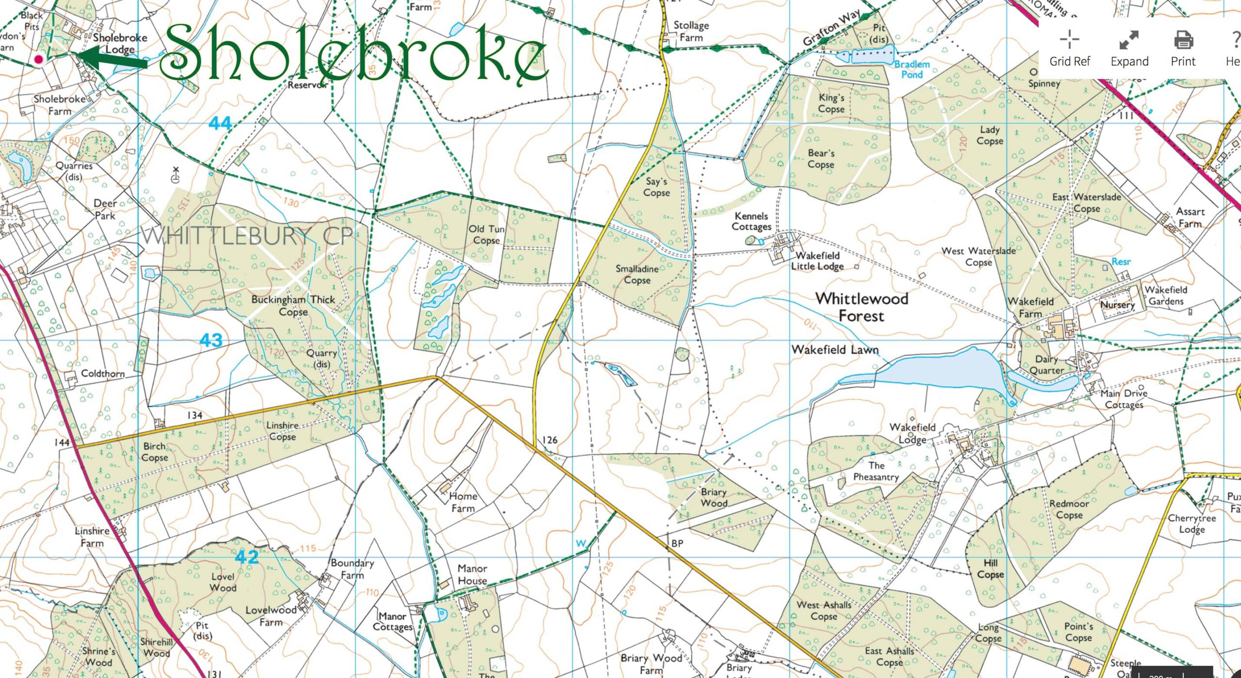 Sholebroke Map